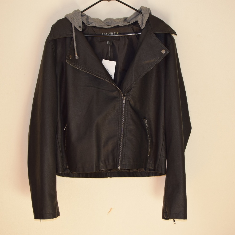 f21 plus size leather jacket